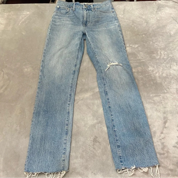 Madewell Perfect Vintage Crop High-Rise Distressed Jeans blue - 27431 - Picture 4 of 9